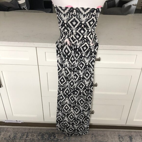 Artizan Robin Signature Pull On Abstract Print Maxi Dress Blk White Sz S NWOT - Picture 6 of 10